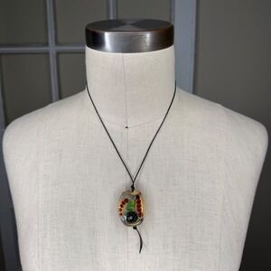 Unbranded Lampwork Glass Necklace Multicolor Artisan Pendant Unisex OS Excellent